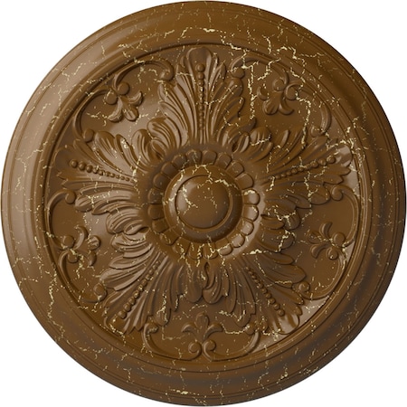 Ekena Millwork Vienna Ceiling Medallion (Fits Canopies up to 3 1/4"), 16 7/8"OD x 5/8"P, Smokey Topaz Crackle CM17VISTC